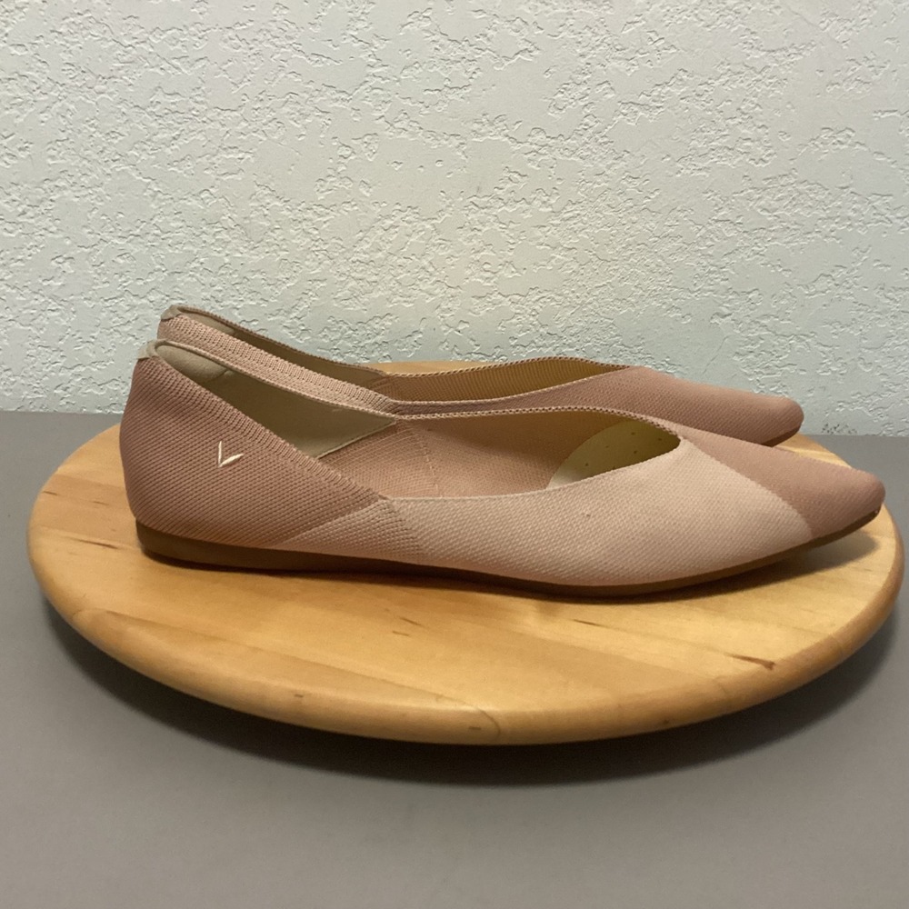 Vivaia Pointed Toe Flats Women Size 43 Blush Tan Colorblock‎ Sustainable Knit